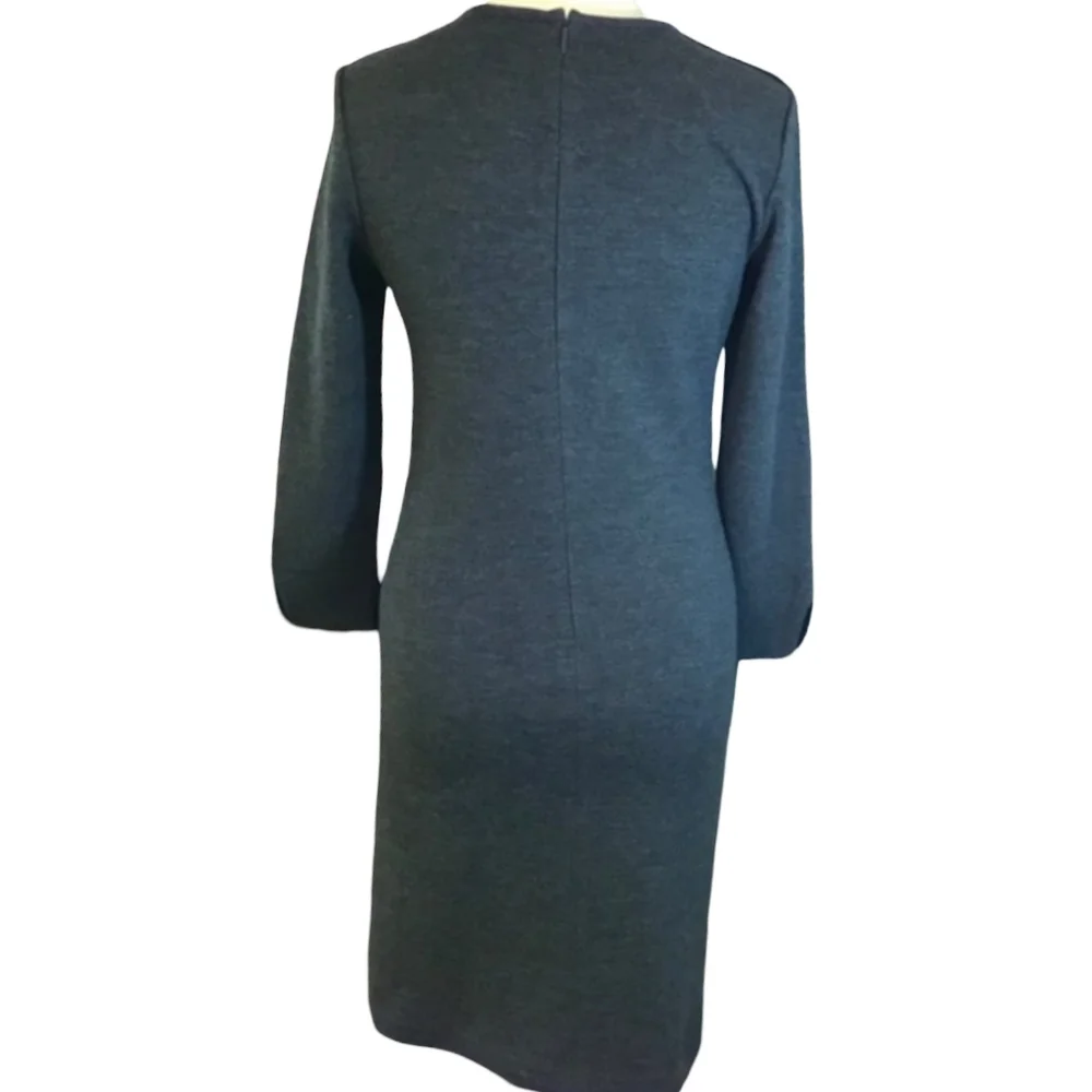 Tory Burch Vienna Gray Wool Long Sleeve Dress Size XS